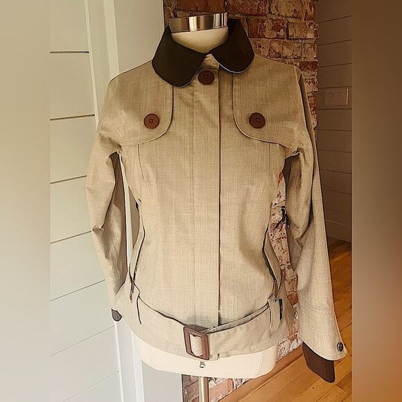 Women’s Holden Outerwear Ski Snowboard Jacket Belted Beige Brown Size M … - Picture 1 of 7